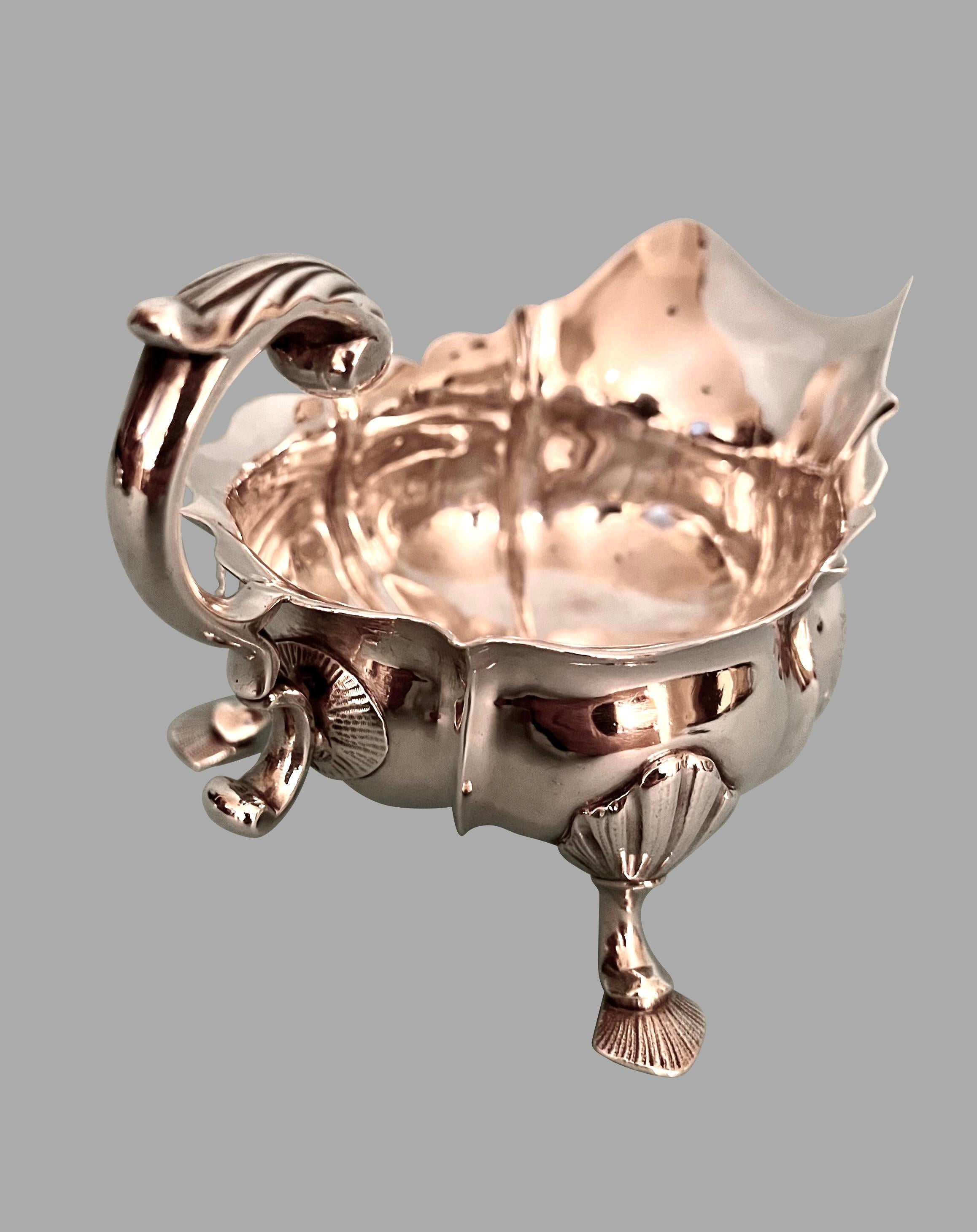 English George II Sterling Silver Sauce Boat Circa 1750 For Sale 4