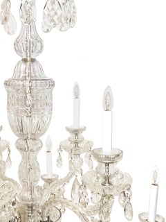 Lustre anglais de style George II à 10 feux en verre plombé