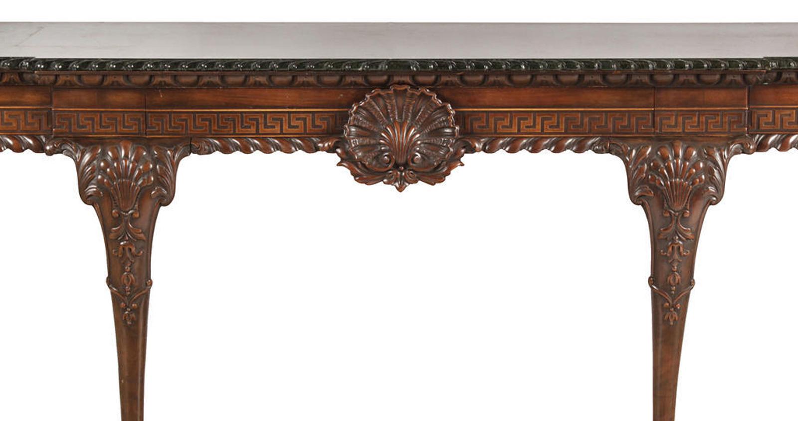 English George II Style Carved Mahogany Console, 19th Century In Good Condition In Cypress, CA