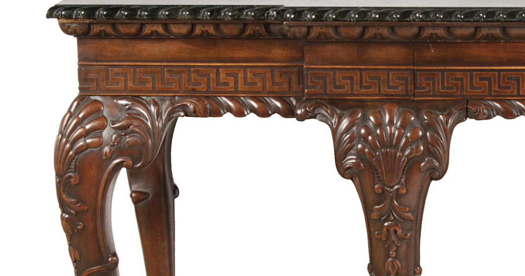 English George II Style Carved Mahogany Console, 19th Century 1