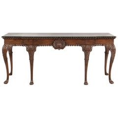 English George II Style Carved Mahogany Console, 19th Century
