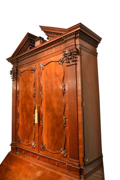 English George II Style Chest of Drawers, Bookcase and Drop Down Desk