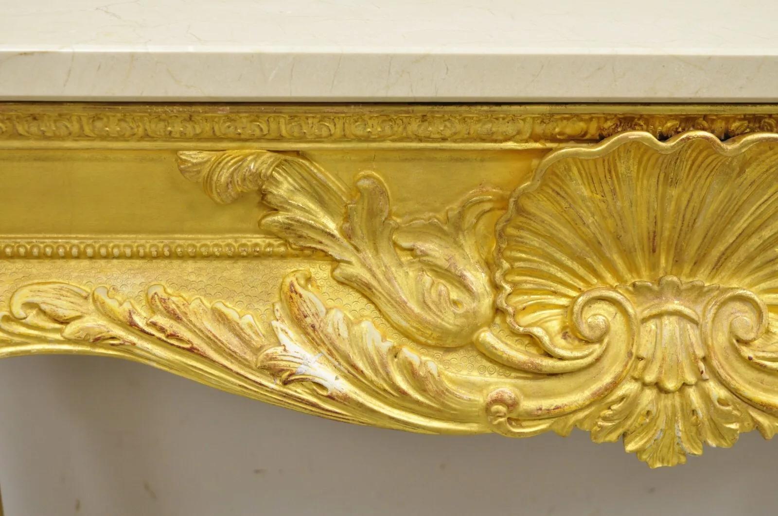 Englisch George II Stil Gold Giltwood Shell geschnitzt Paw Fuß Konsole Hall Tisch im Angebot 1