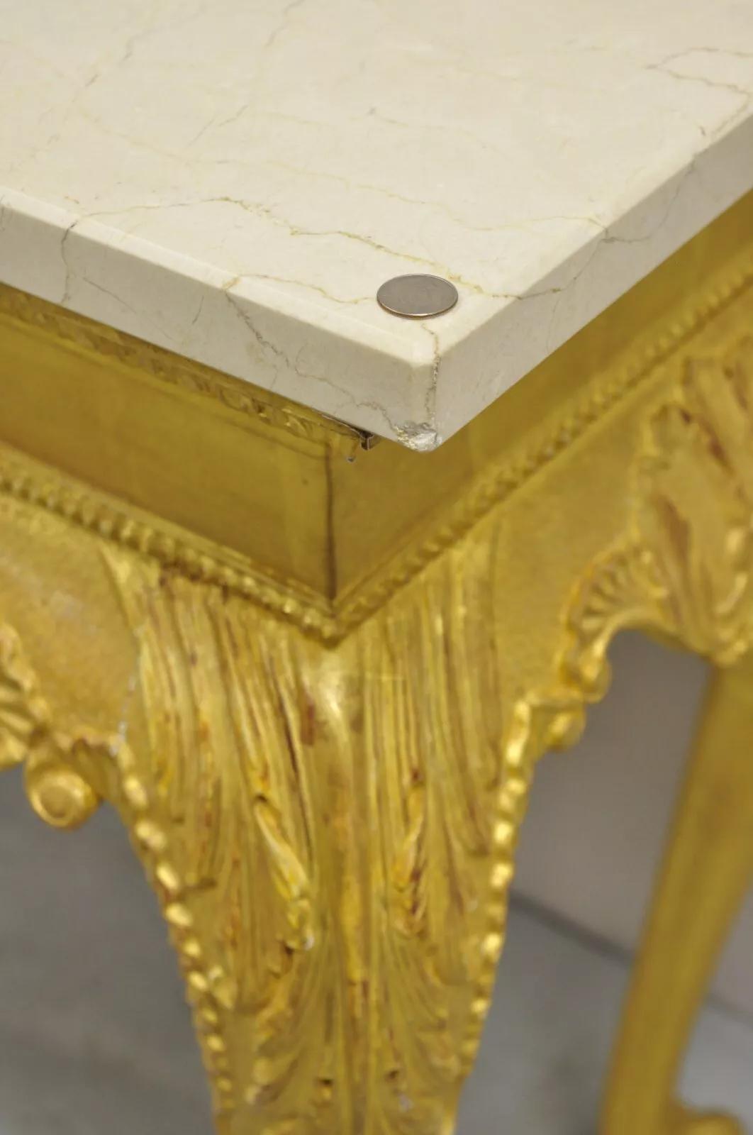 Englisch George II Stil Gold Giltwood Shell geschnitzt Paw Fuß Konsole Hall Tisch im Angebot 2