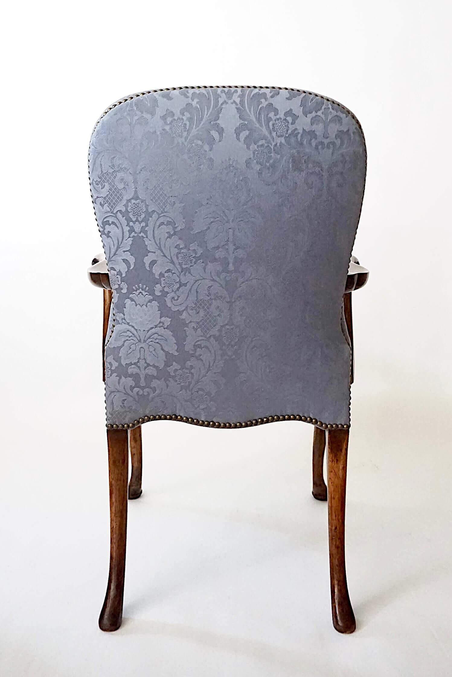 Upholstery English George II Upholstered Walnut Dining Chairs, Set of Ten, circa 1735 For Sale