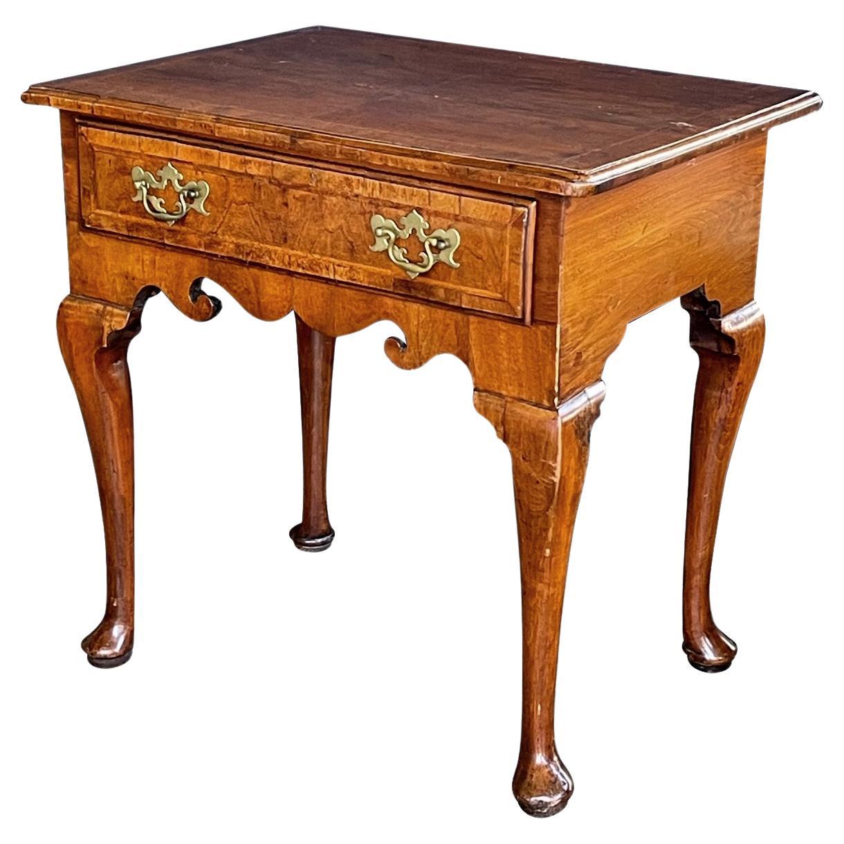 English George II Walnut Single-Drawer Lowboy