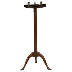 English George III Antique Mahogany Adjustable Candle Stand Accent Table