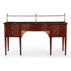 English George III Antique Mahogany Serpentine Sideboard, circa 1790
