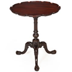 English George III Carved Mahogany Pie Crust Tilt Top Table ca. 1780
