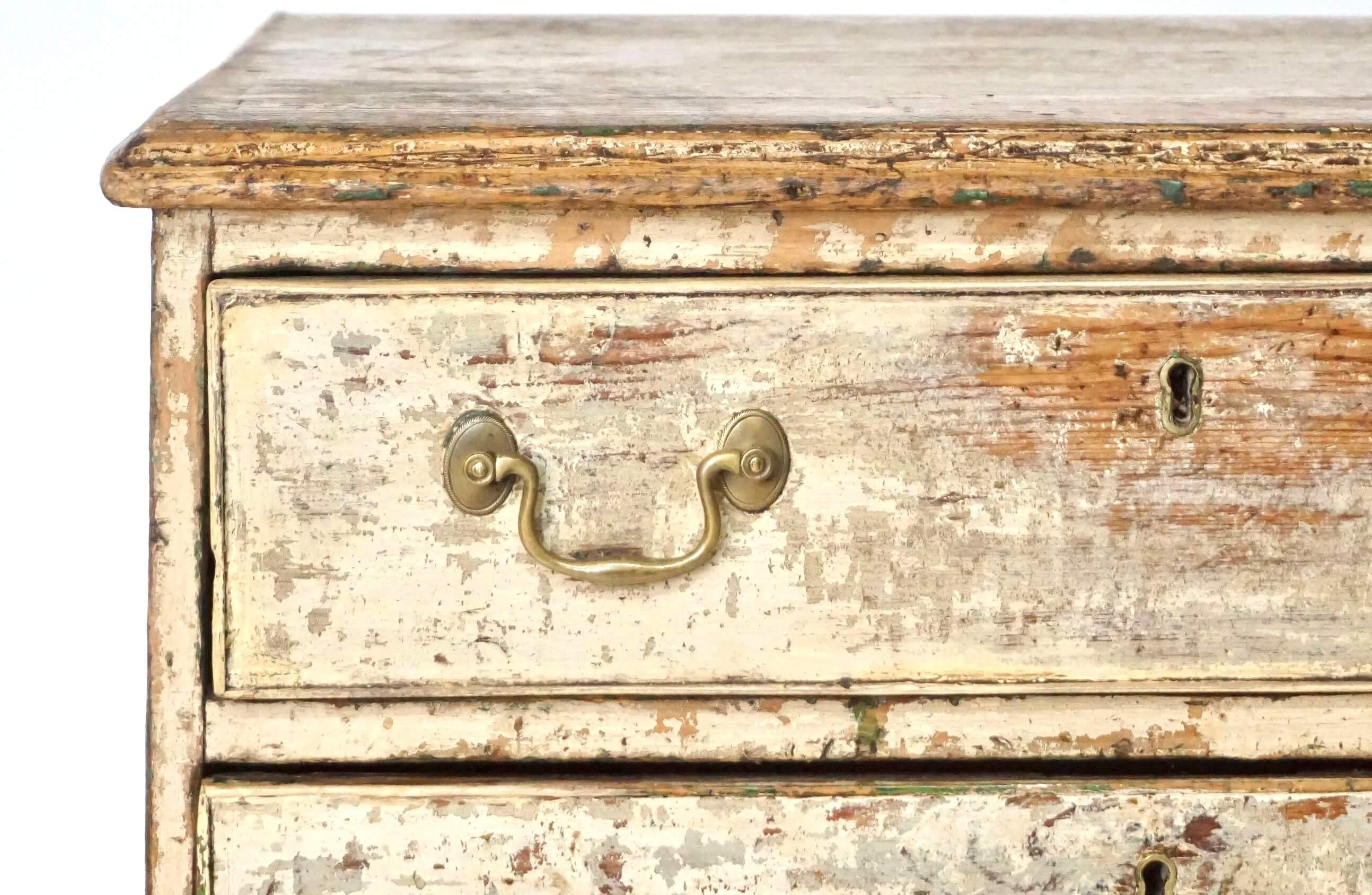English George III Chest of Unusual Form in Historic Paint, circa 1780 4