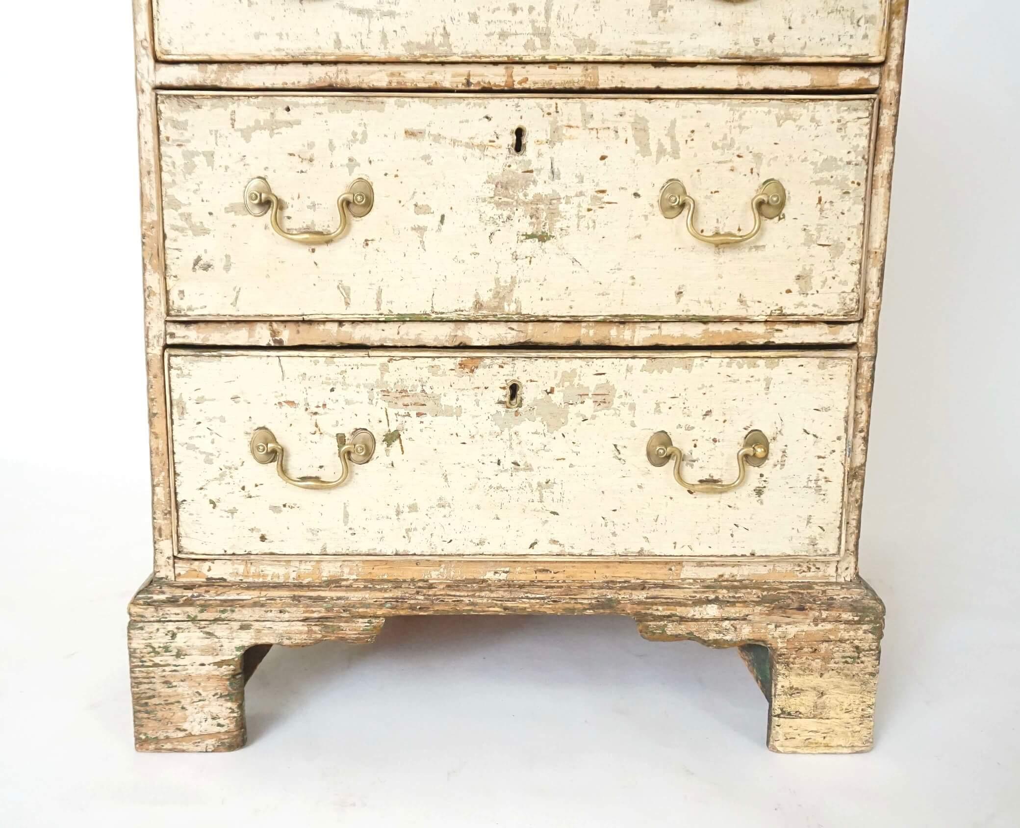 English George III Chest of Unusual Form in Historic Paint, circa 1780 5