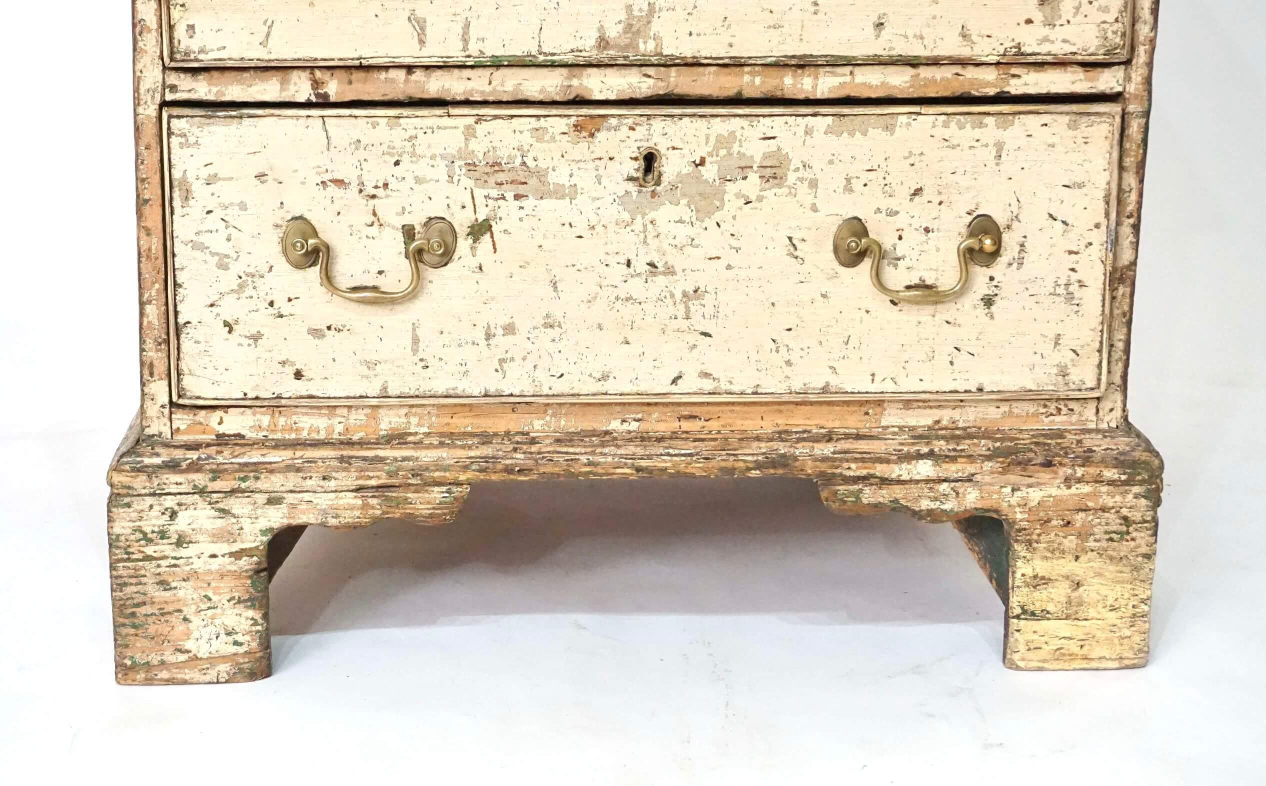 English George III Chest of Unusual Form in Historic Paint, circa 1780 6
