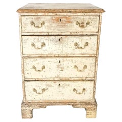 English George III Chest of Unusual Form in Historic Paint, circa 1780