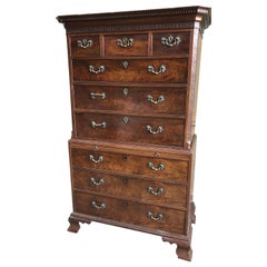English George III Chest-on-Chest or “Highboy”, 18th Century