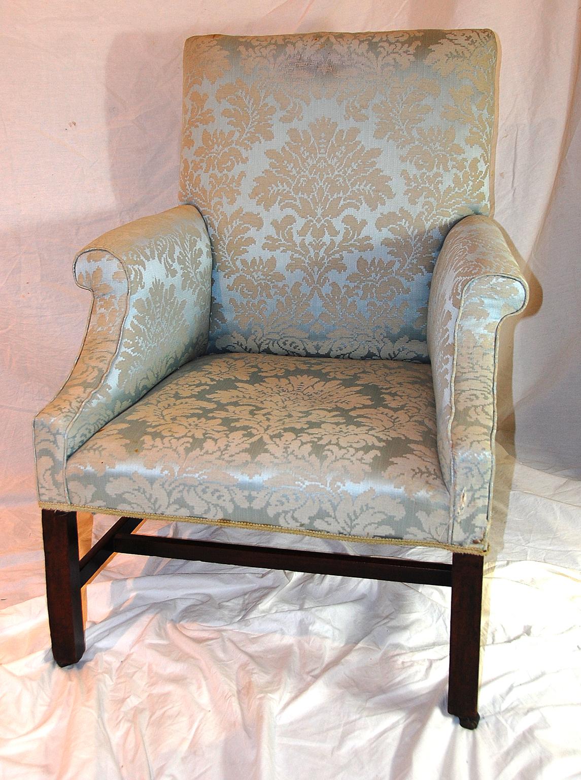 English George III Chippendale Period Mahogany Lounging Chair In Good Condition For Sale In Wells, ME