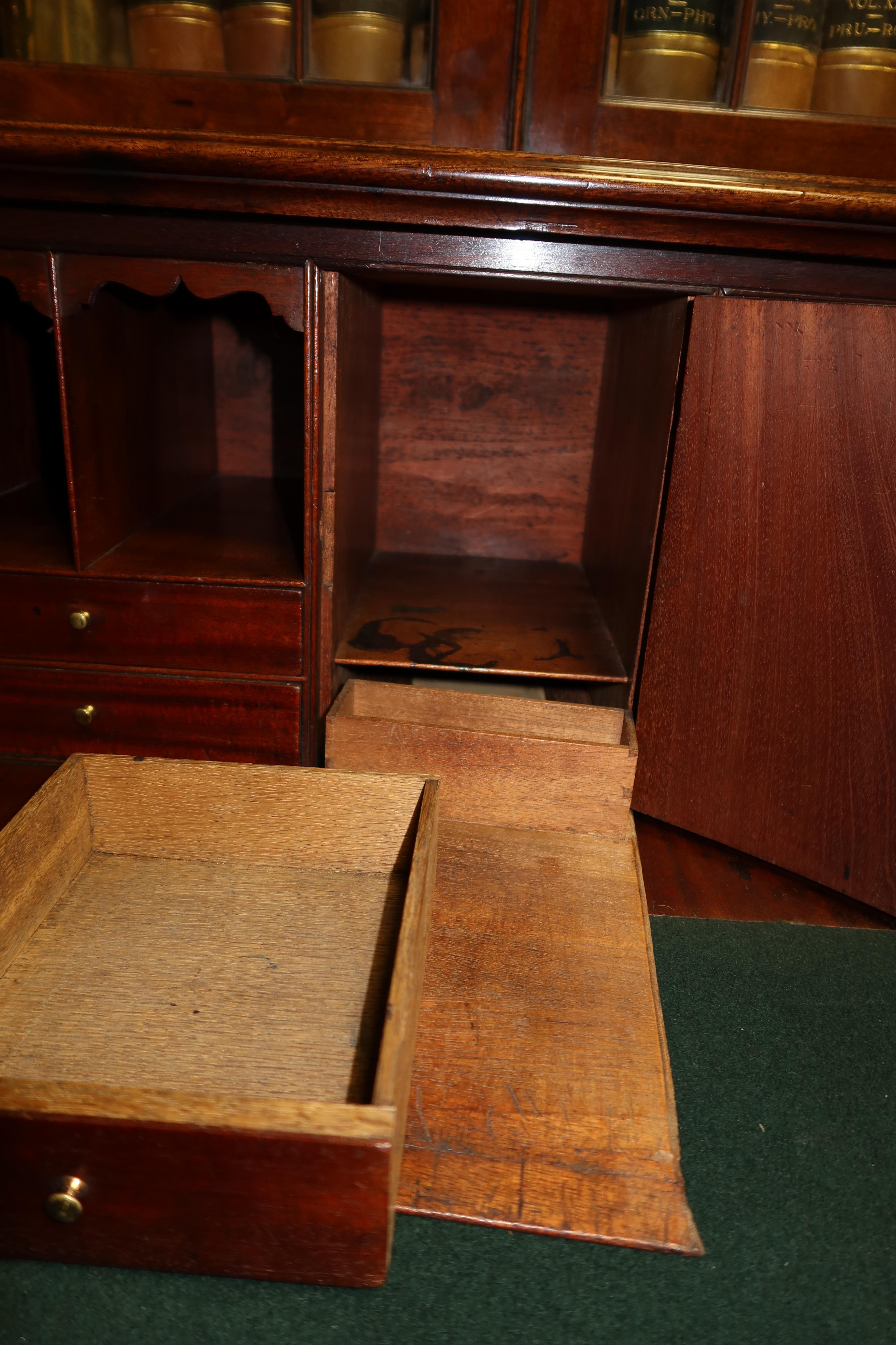 English George III Chippendale Secretaire Bookcase, circa 1780 For Sale 6