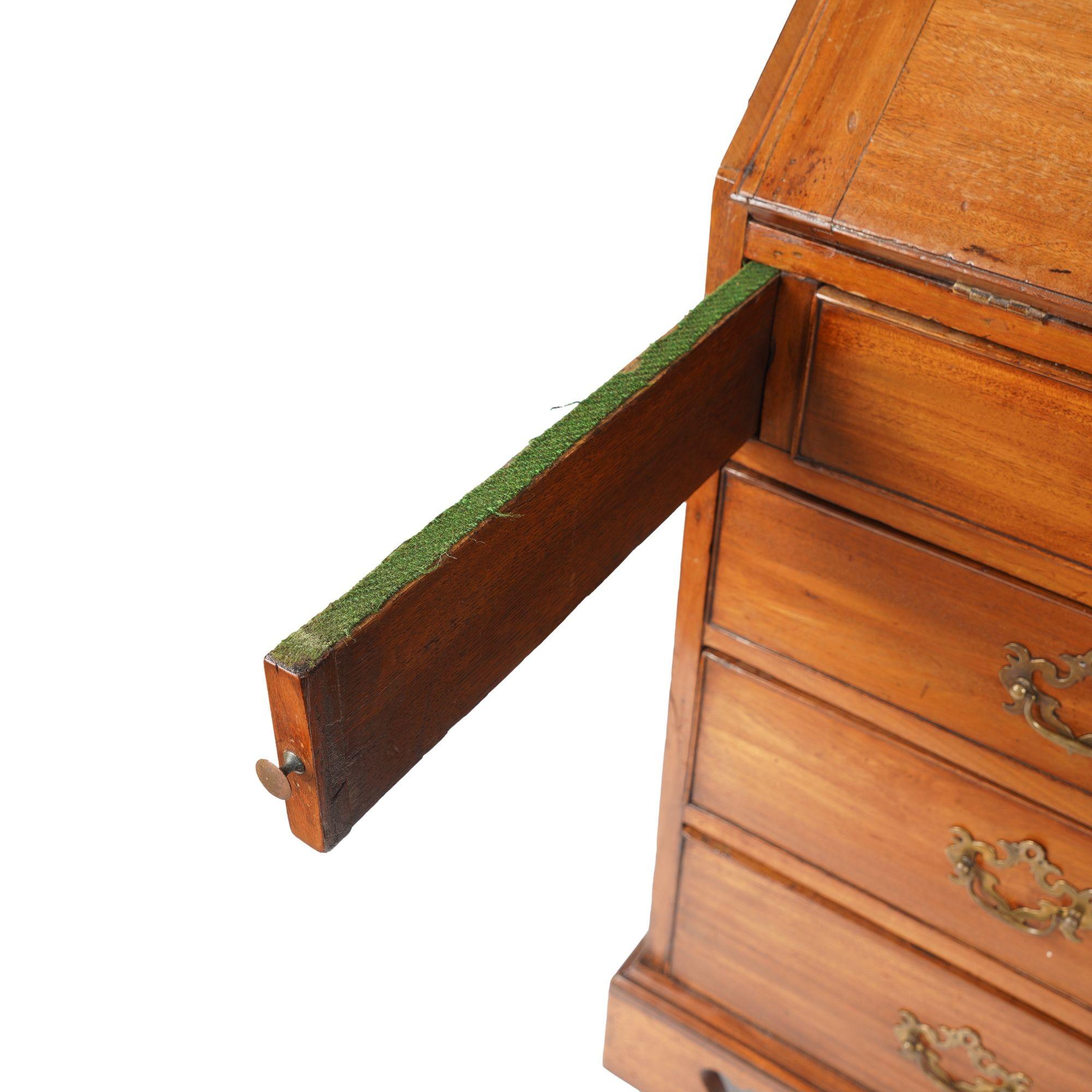 English George III Chippendale slant front secretary desk, c. 1770 9