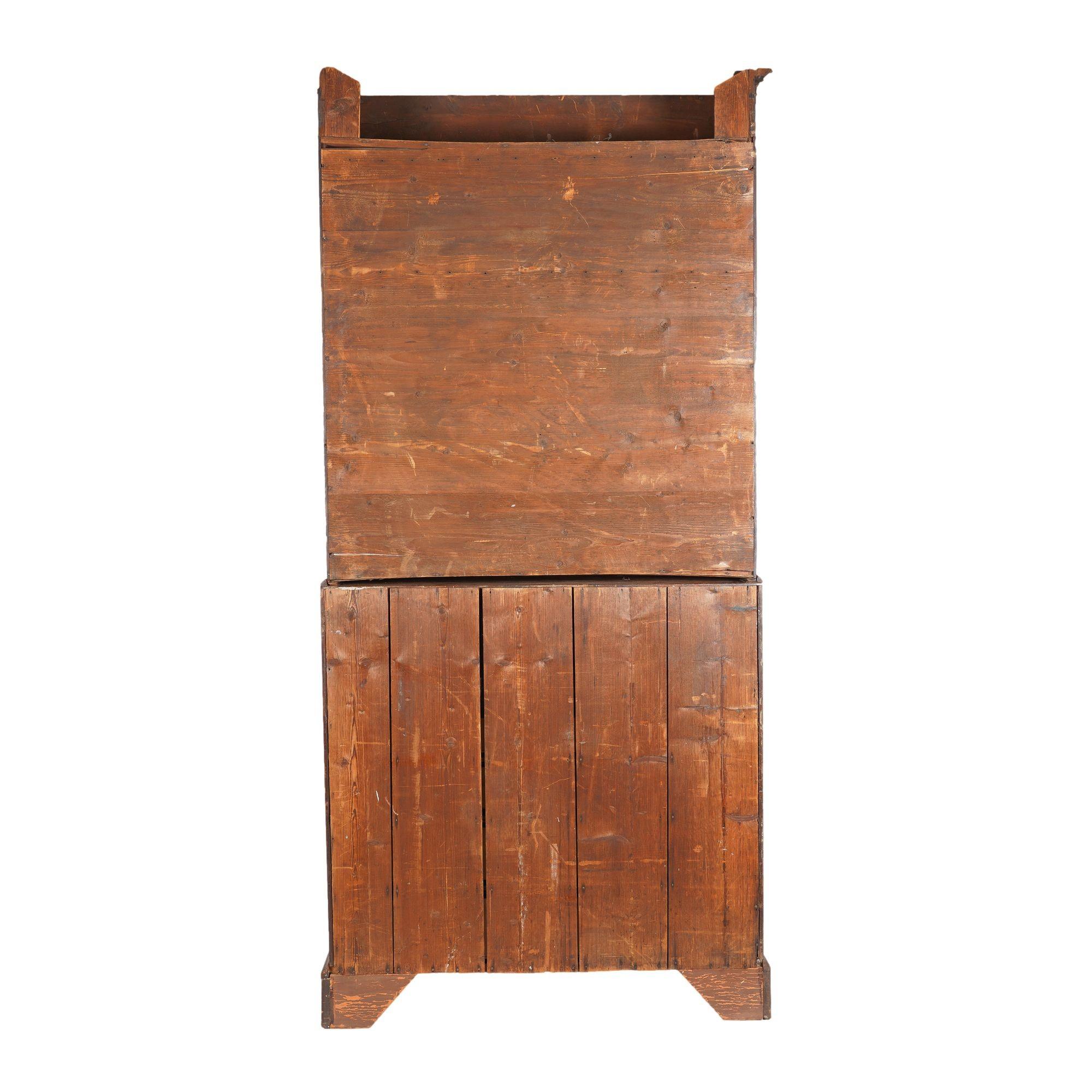Brass English George III Chippendale slant front secretary desk, c. 1770