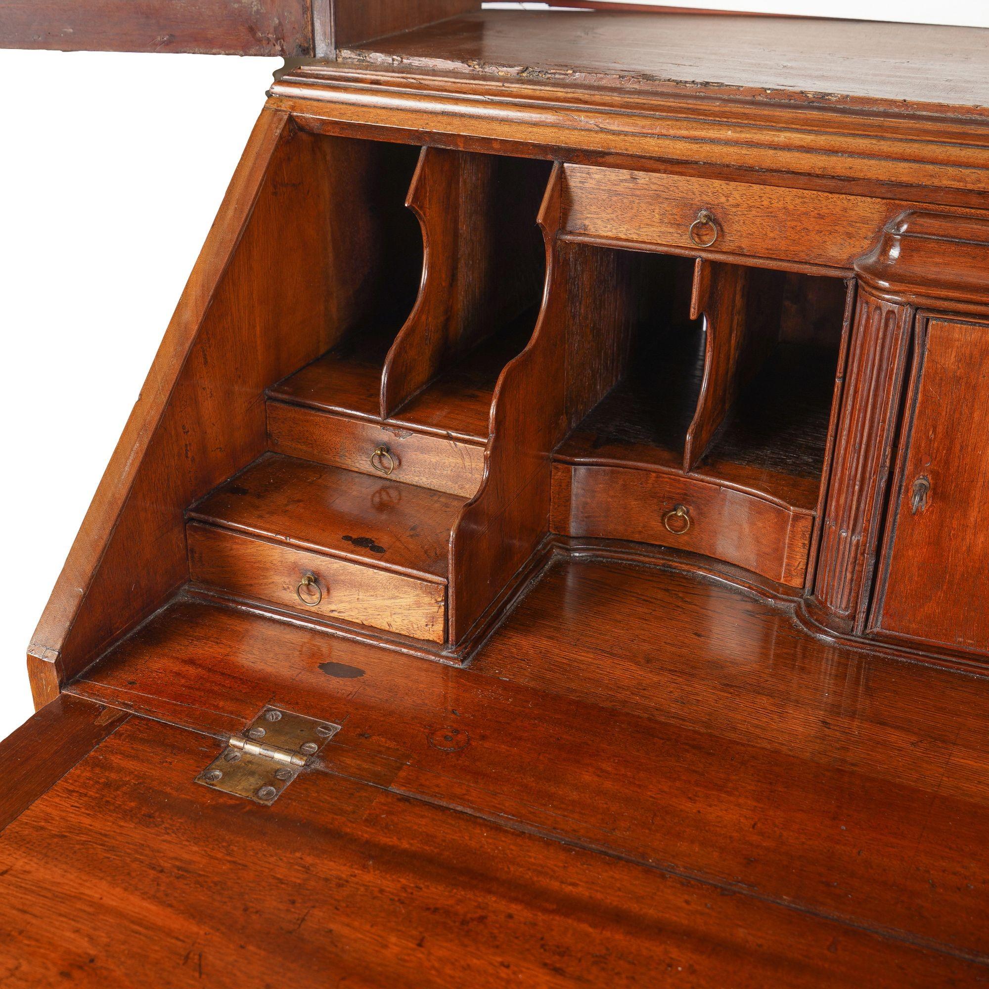 English George III Chippendale slant front secretary desk, c. 1770 2