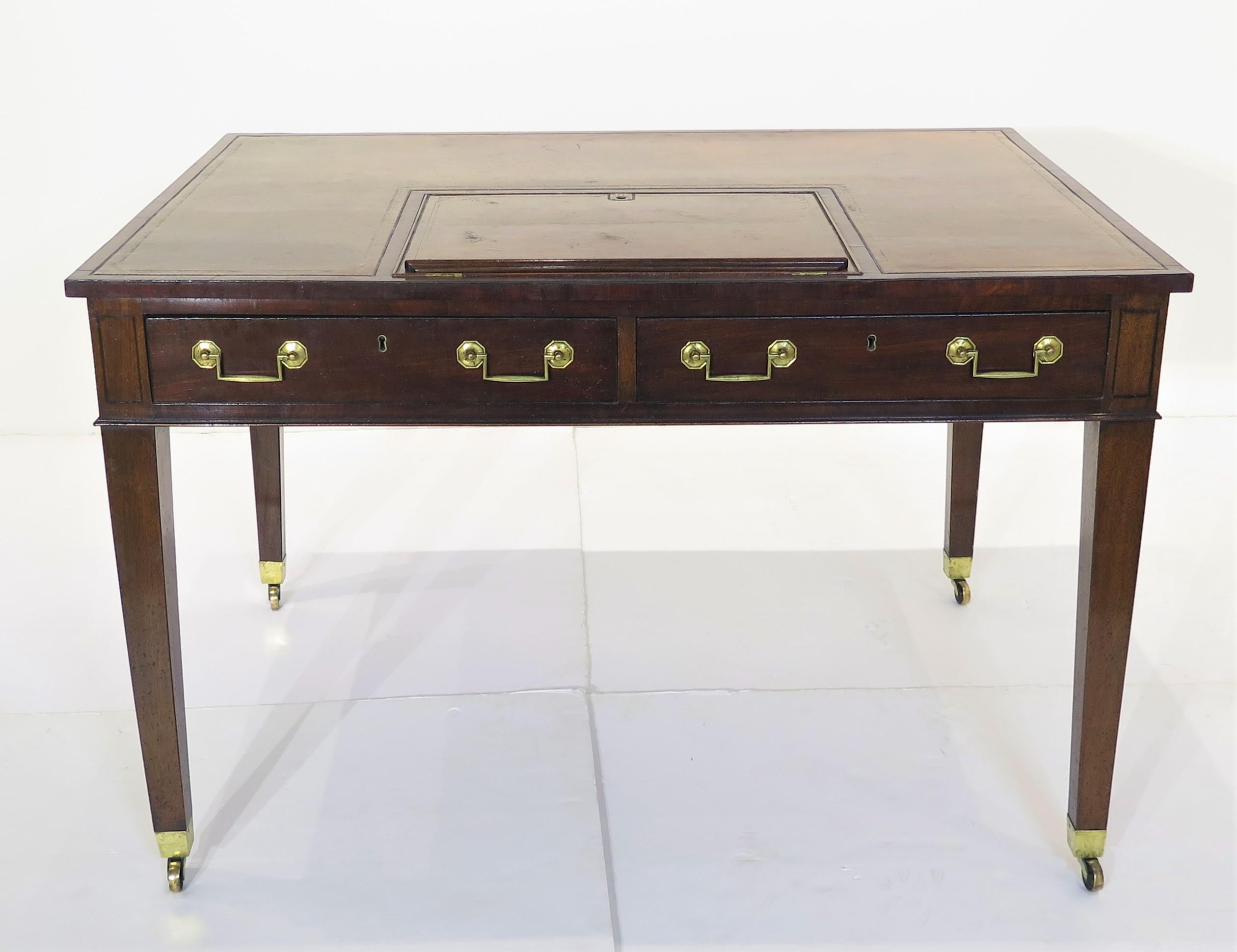 Carved English George III Chippendale-Style Mahogany Library Table Adjustable Book Stan For Sale