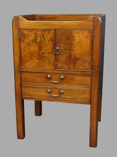 English George III Figured Mahogany Bedside Commode with Drawer