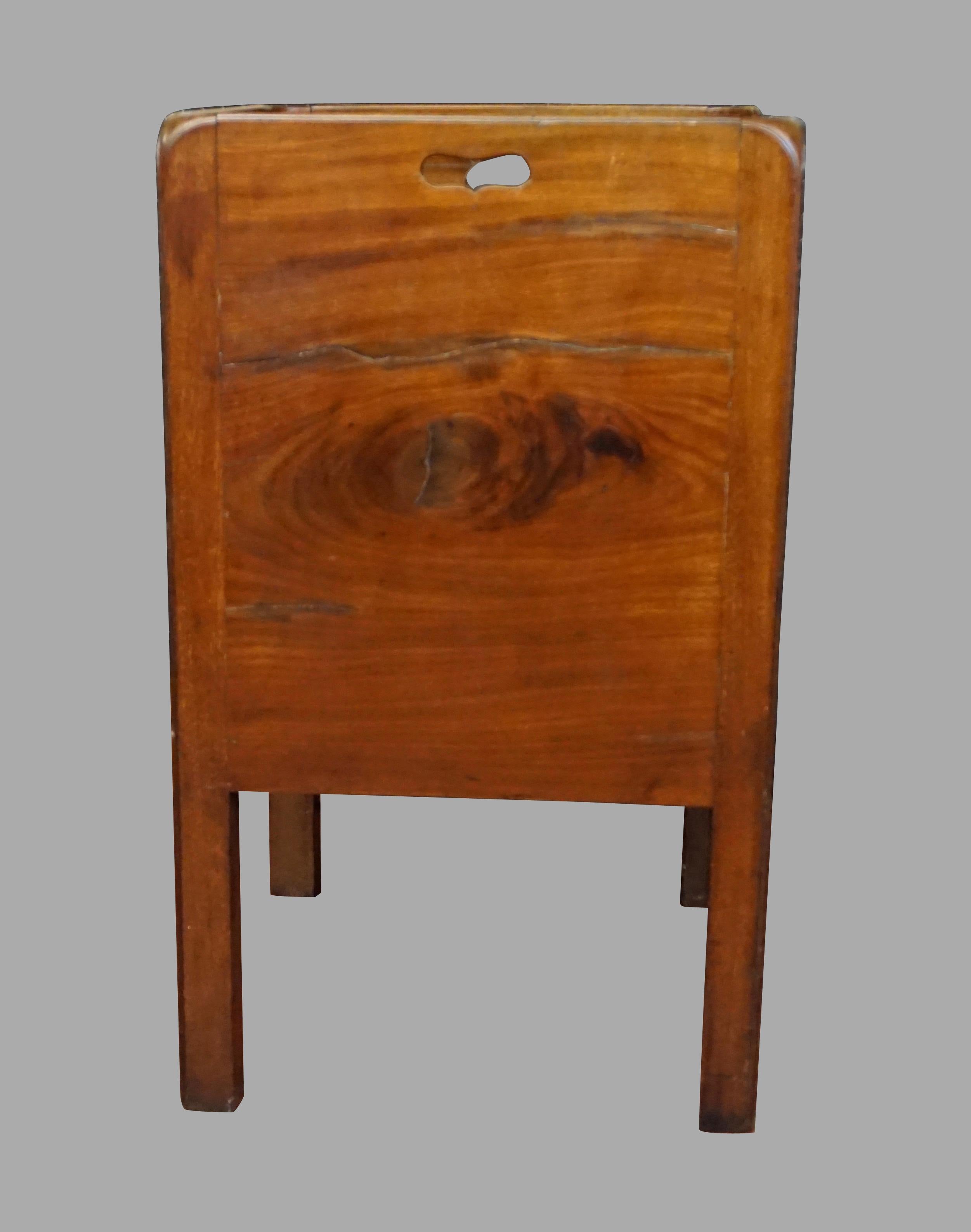 English George III Figured Mahogany Bedside Commode with Drawer 1