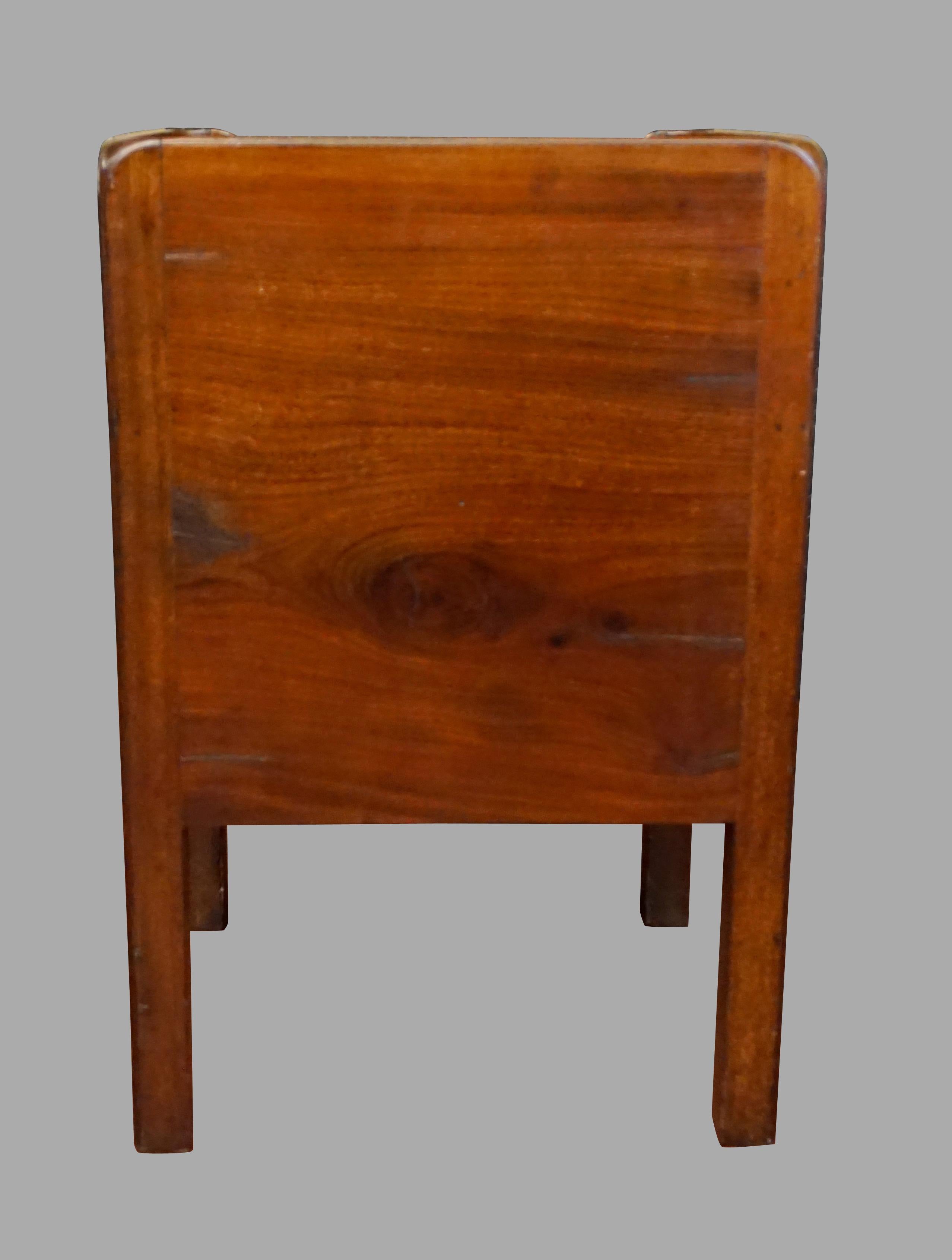 English George III Figured Mahogany Bedside Commode with Drawer 2