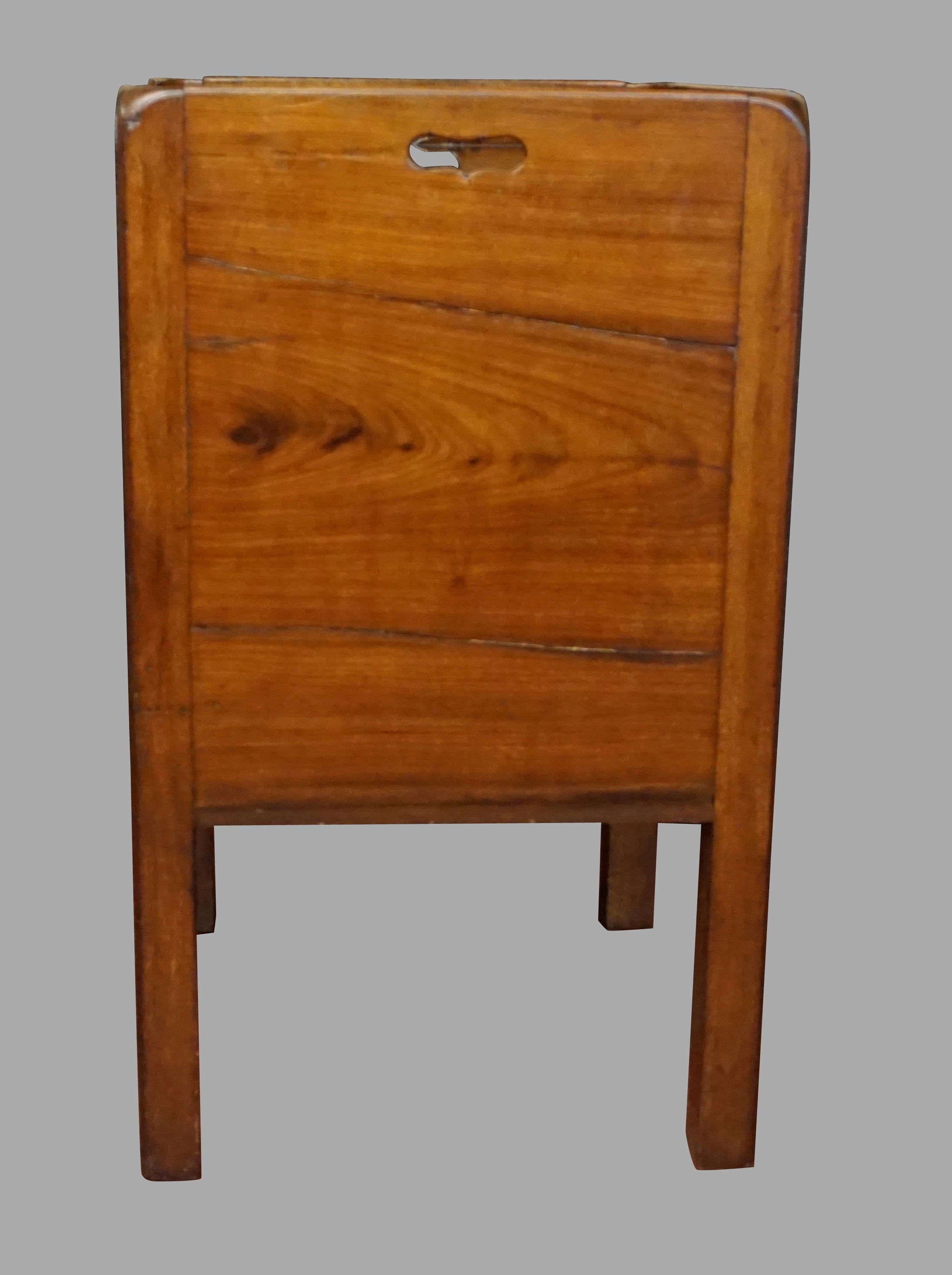 English George III Figured Mahogany Bedside Commode with Drawer 3