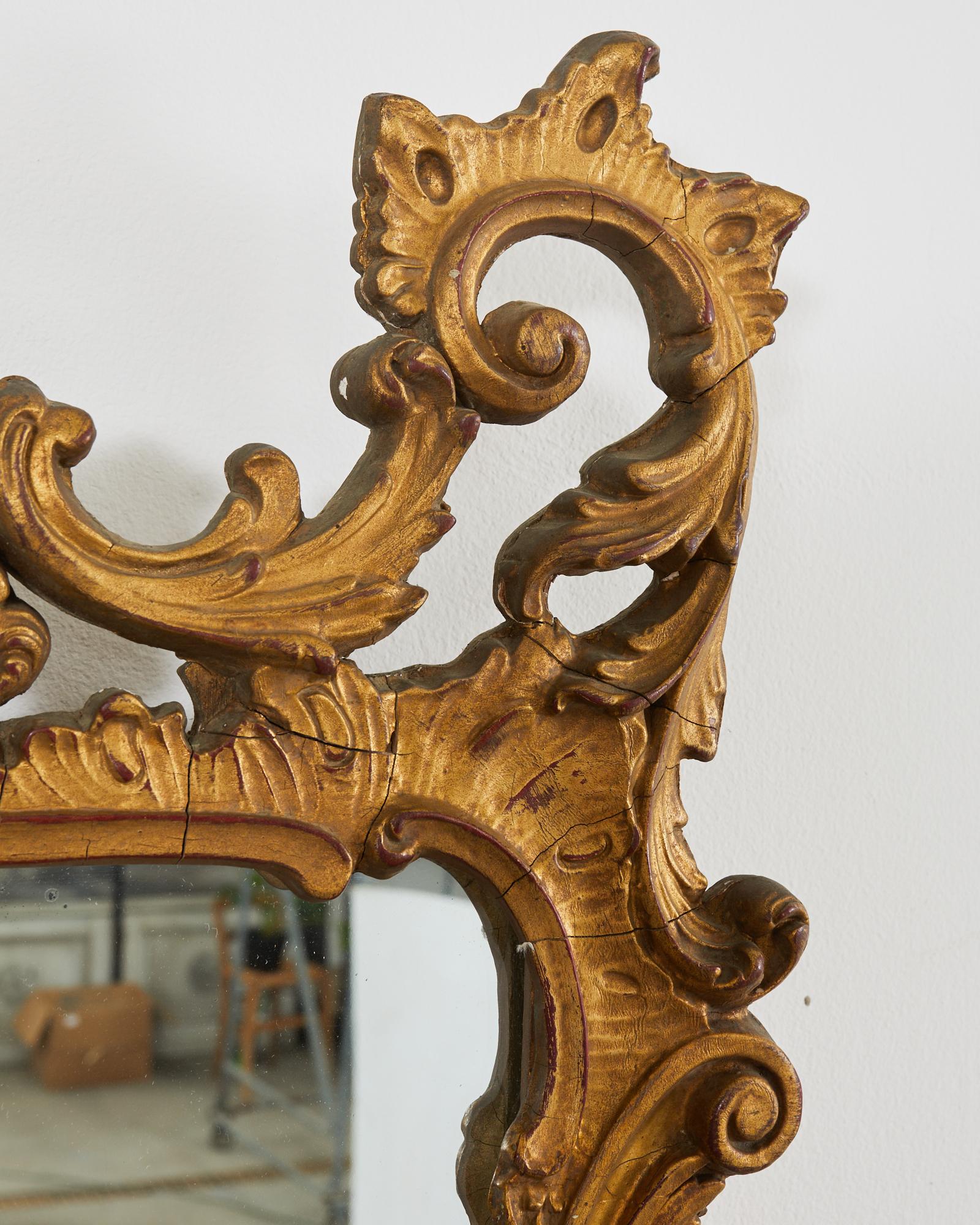Miroir pagode en bois doré anglais George III de style Chippendale chinois en vente 5