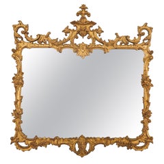 English George III Giltwood Mirror Chinese Chippendale Pagoda Top