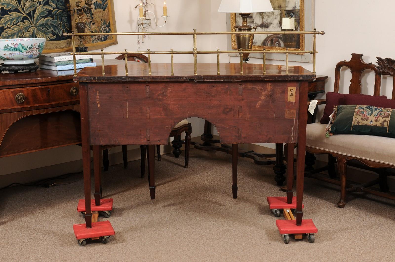 English George III Greek Key Inlaid Bow Front Brandy Board, Early 19th Century 3