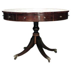 English George III Green Leather Center Table