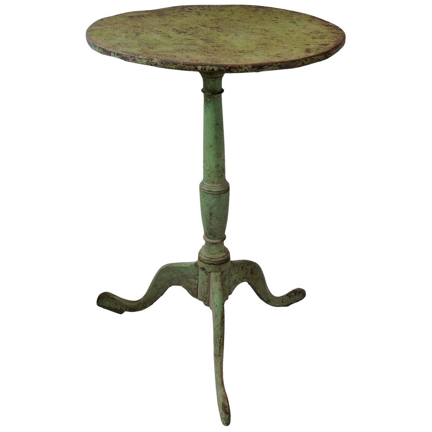 English George III Green Painted Tripod Table, circa 1800 For Sale