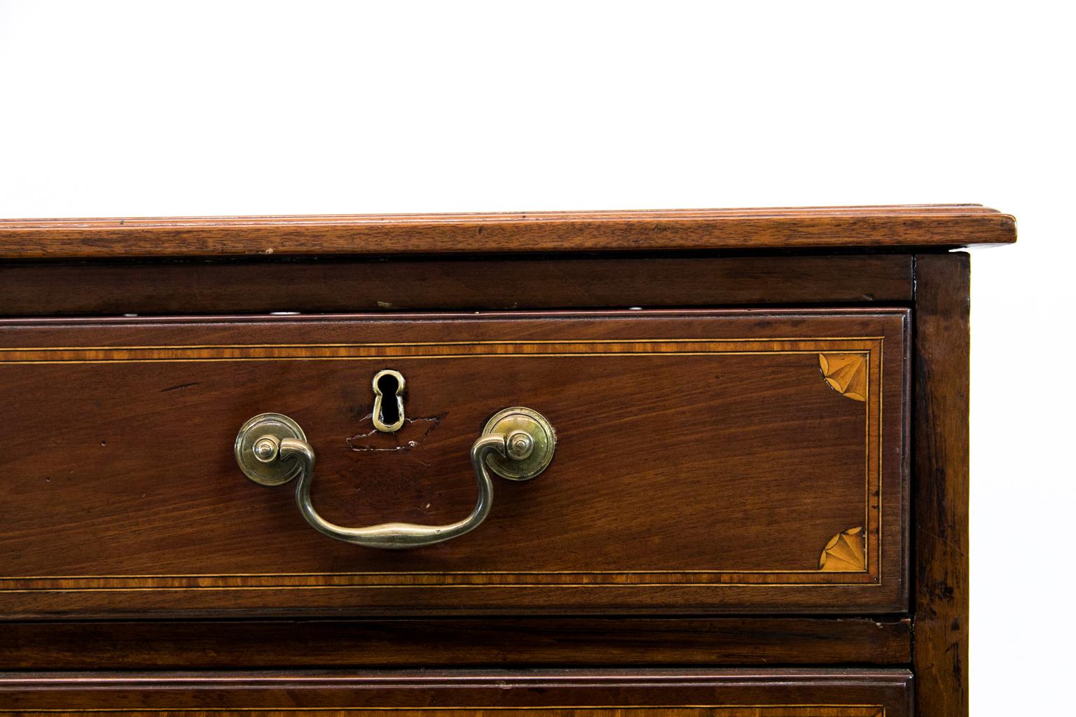  English Mahogany Five Drawer Chest In Good Condition For Sale In Wilson, NC