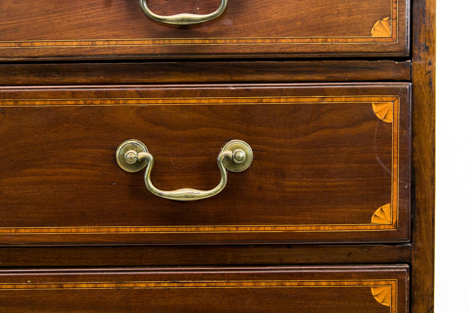 Late 18th Century  English Mahogany Five Drawer Chest For Sale