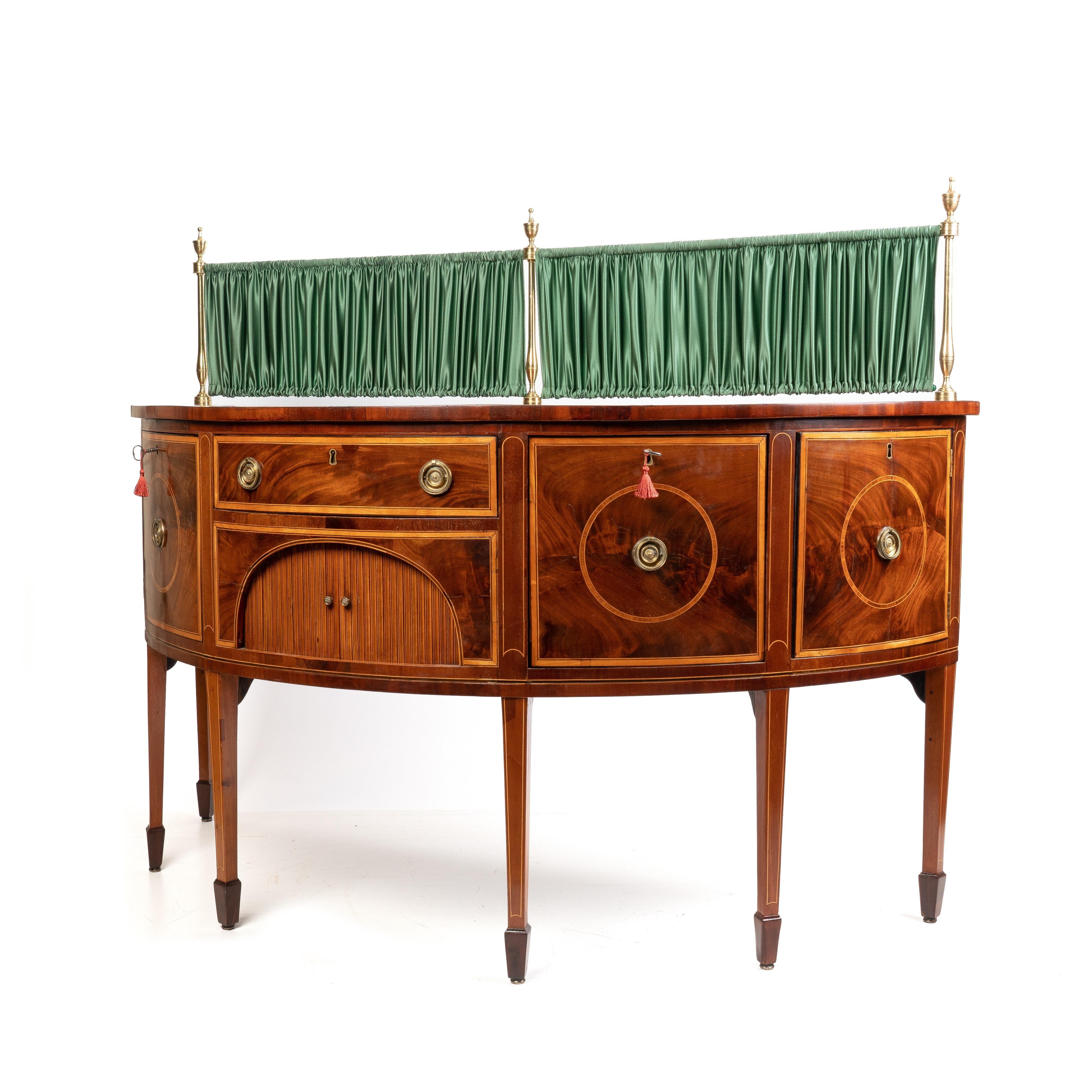 Late 18th Century English George III Inlaid Demi Lune Sideboard, 1780 For Sale