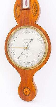 English George III Inlaid Mahogany Barometer
