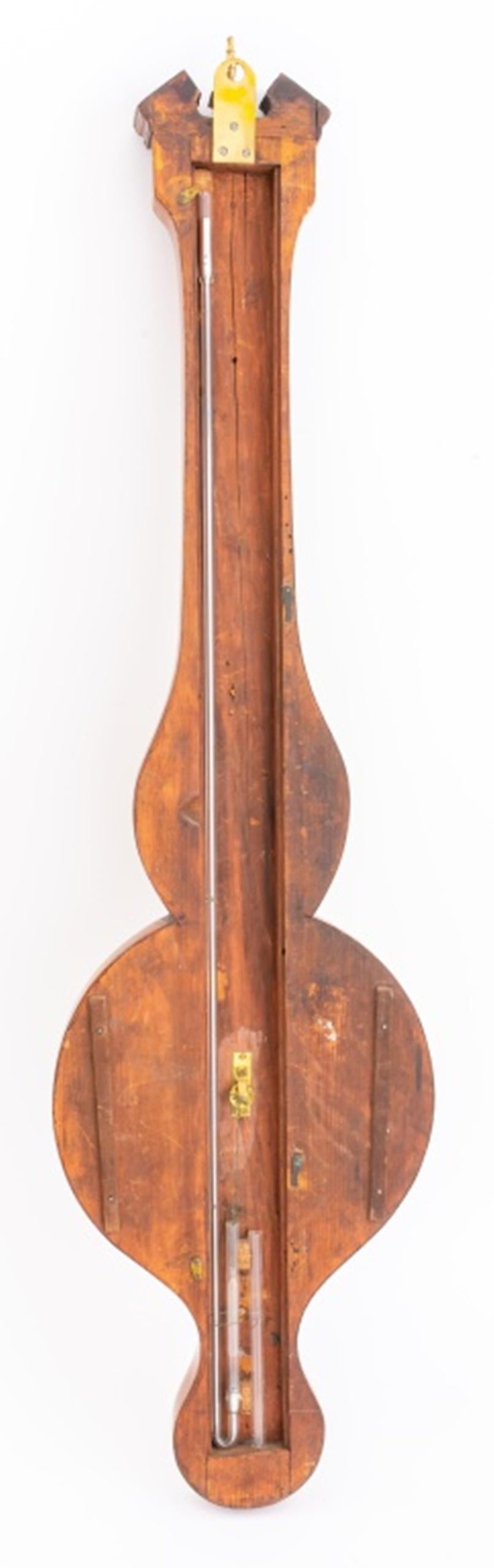 English George III Inlaid Mahogany Barometer For Sale 1
