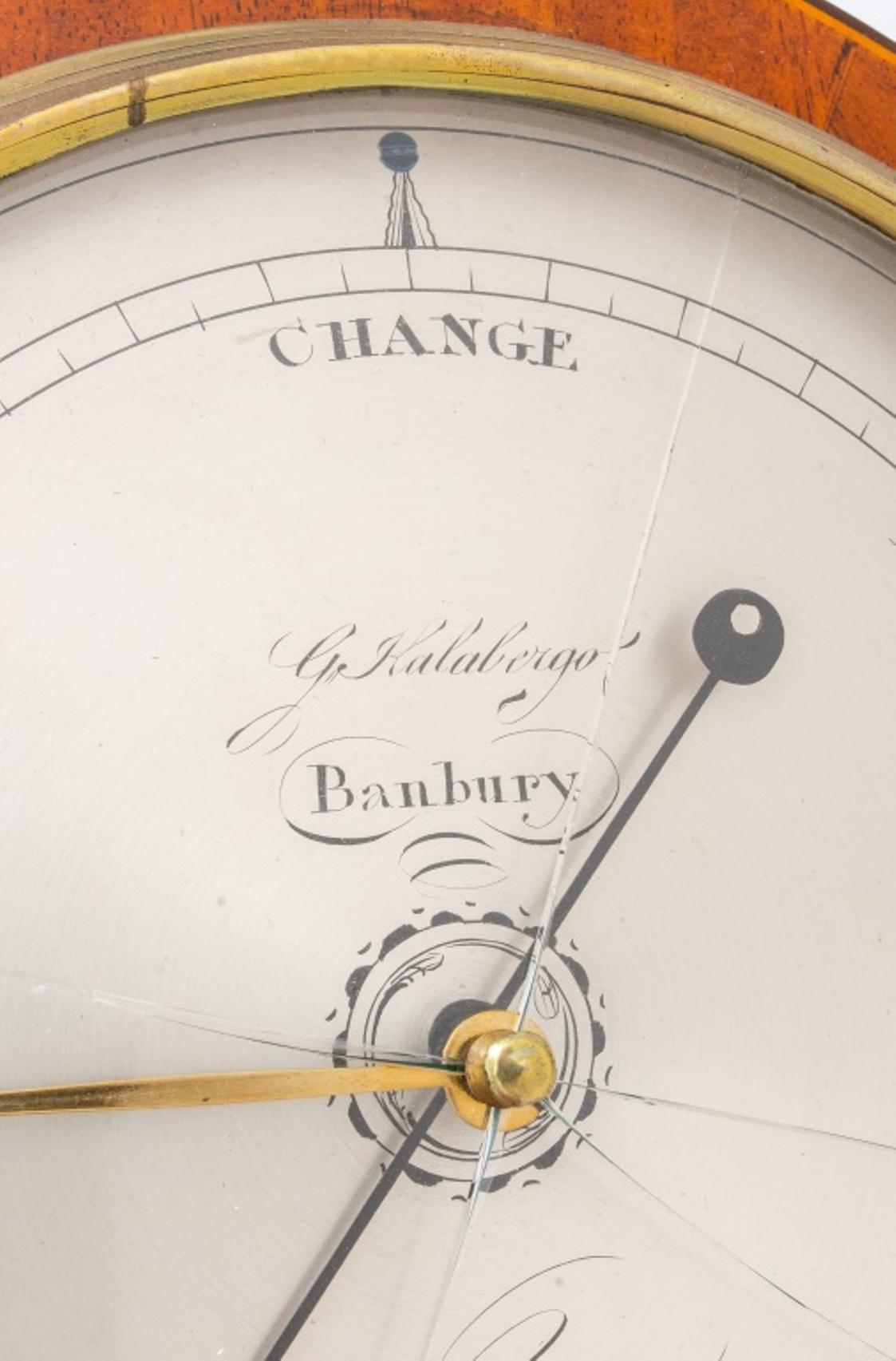 English George III Inlaid Mahogany Barometer For Sale 2