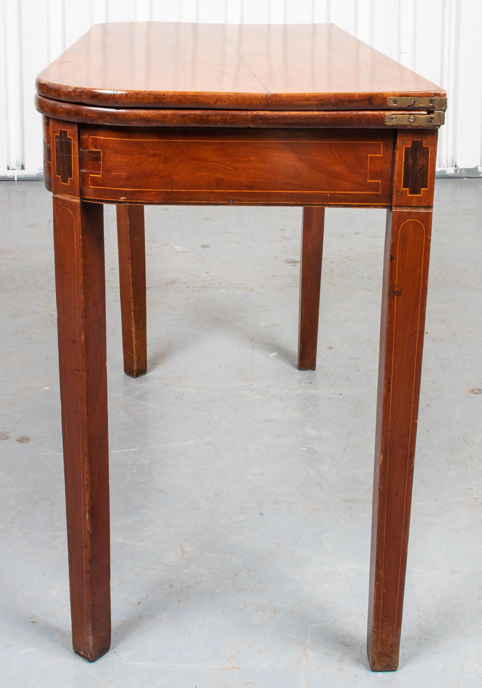 Wood English George III Inlaid Mahogany Games Table