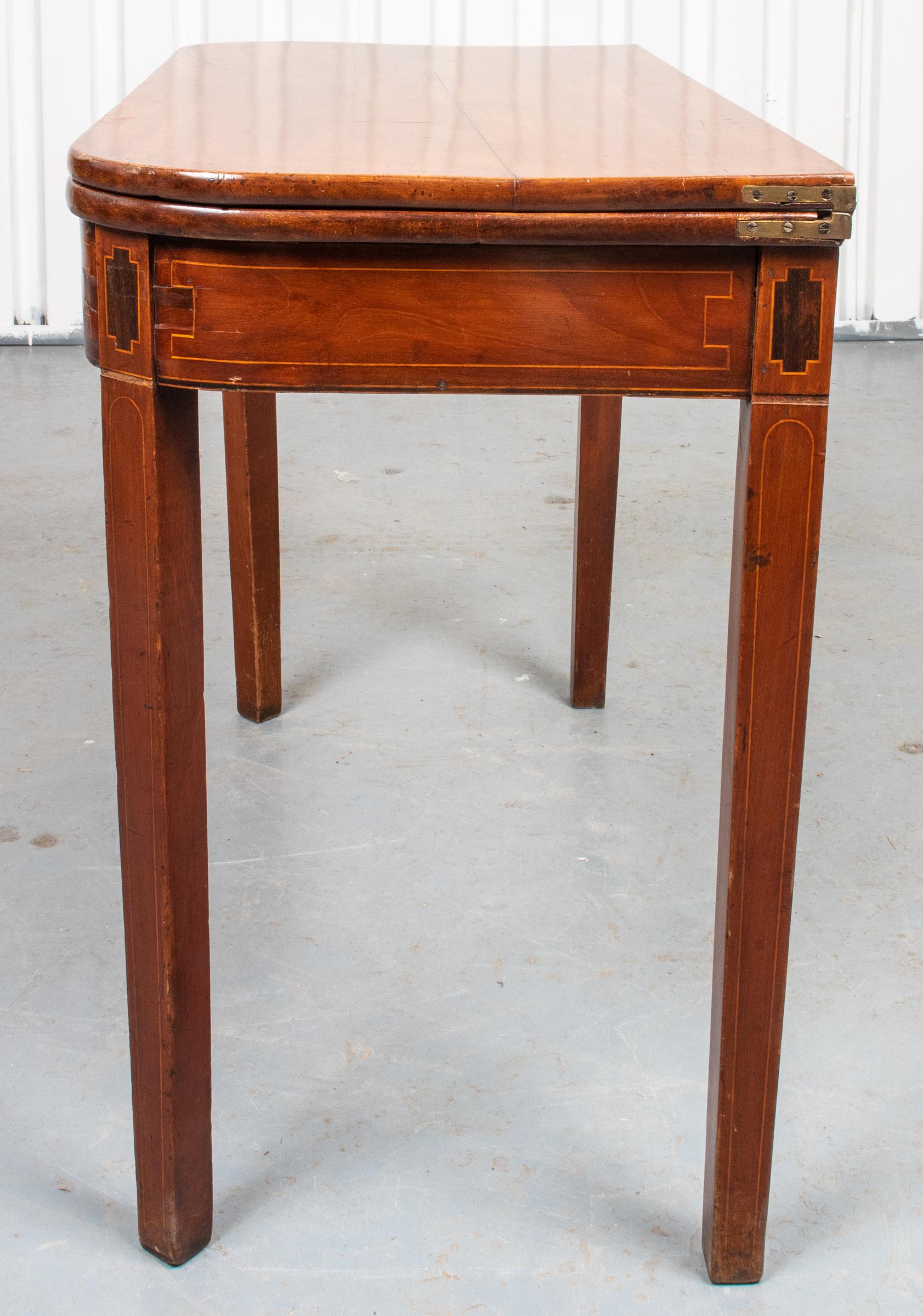 Wood English George III Inlaid Mahogany Games Table For Sale