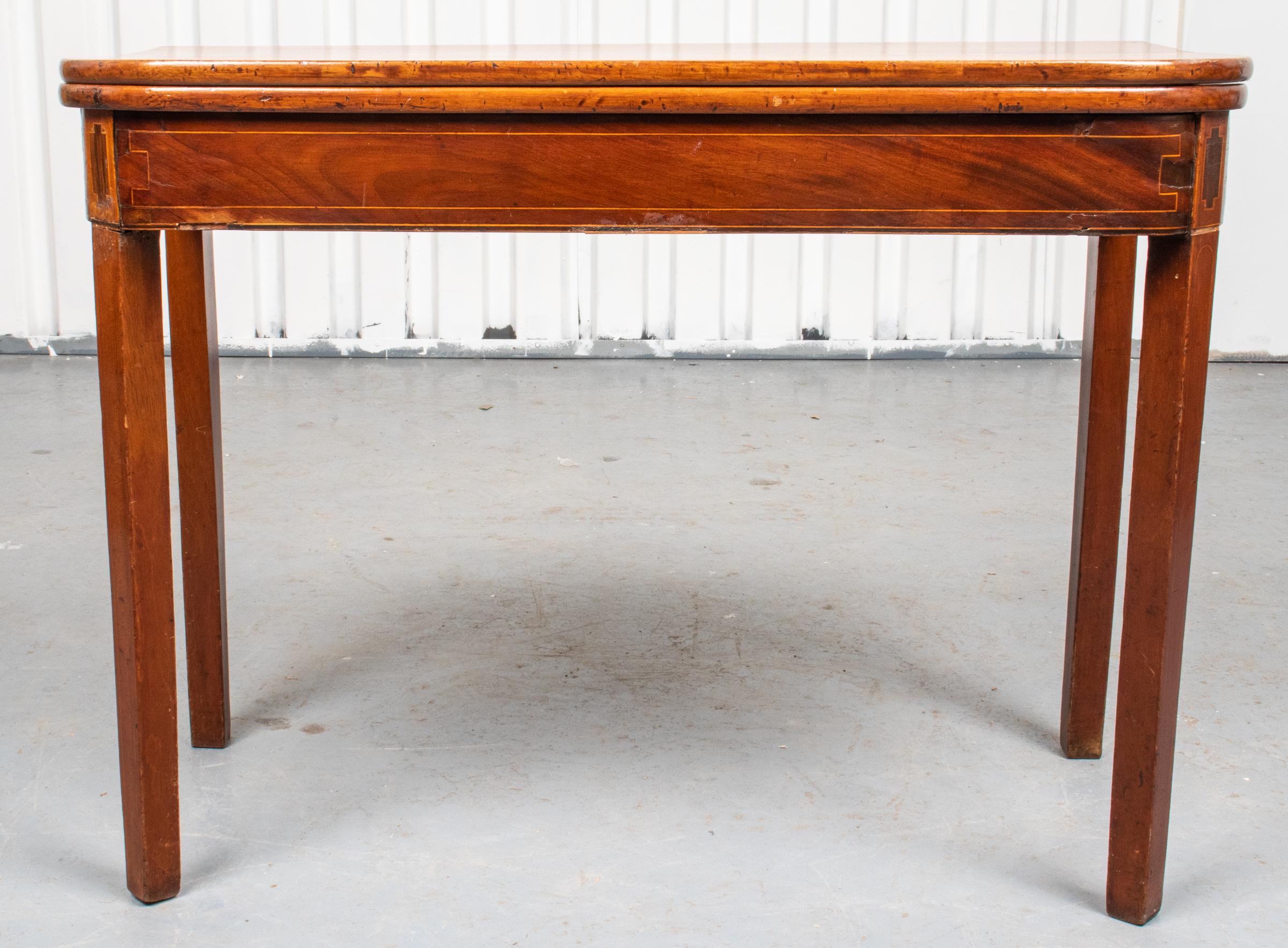 English George III Inlaid Mahogany Games Table For Sale 1