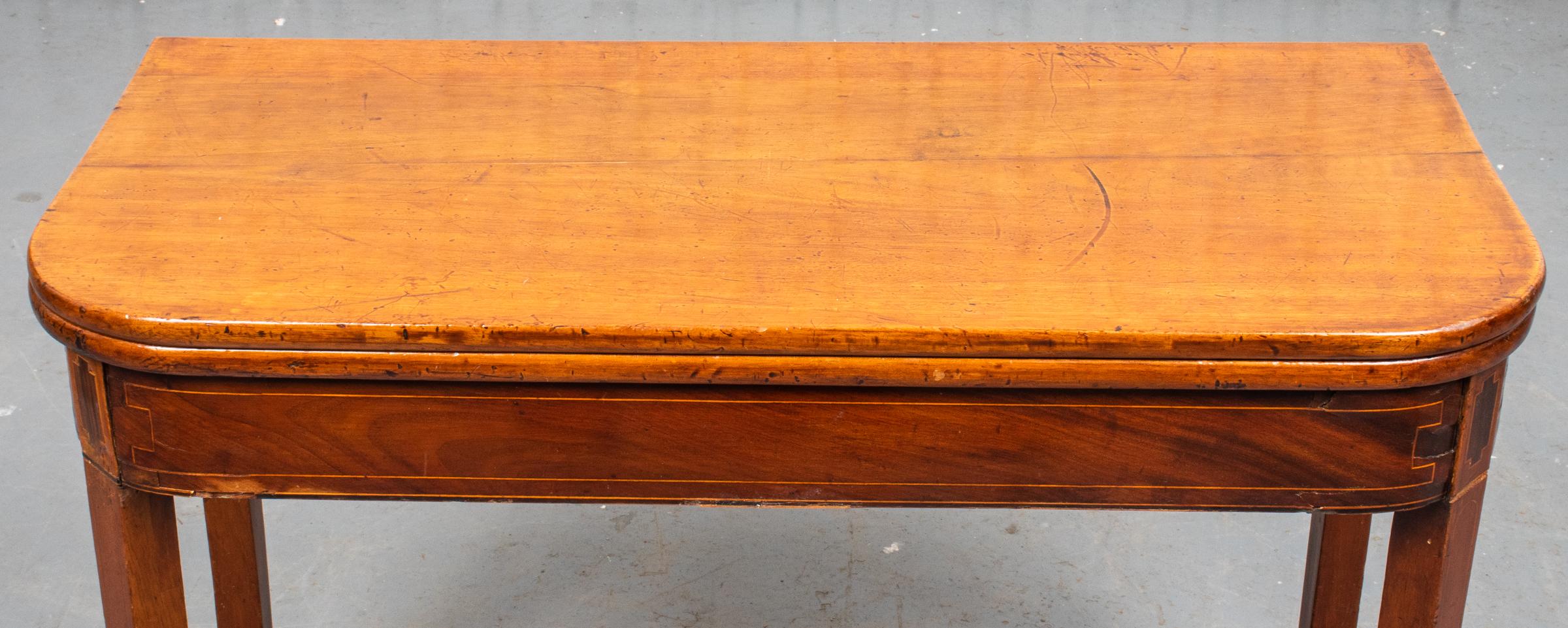 English George III Inlaid Mahogany Games Table For Sale 2