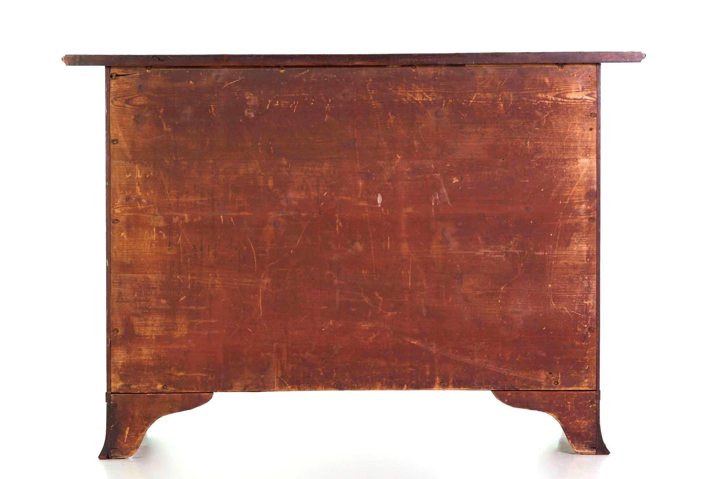 Inlay English George III Inlaid Mahogany Serpentine Secretary Chest of Drawers