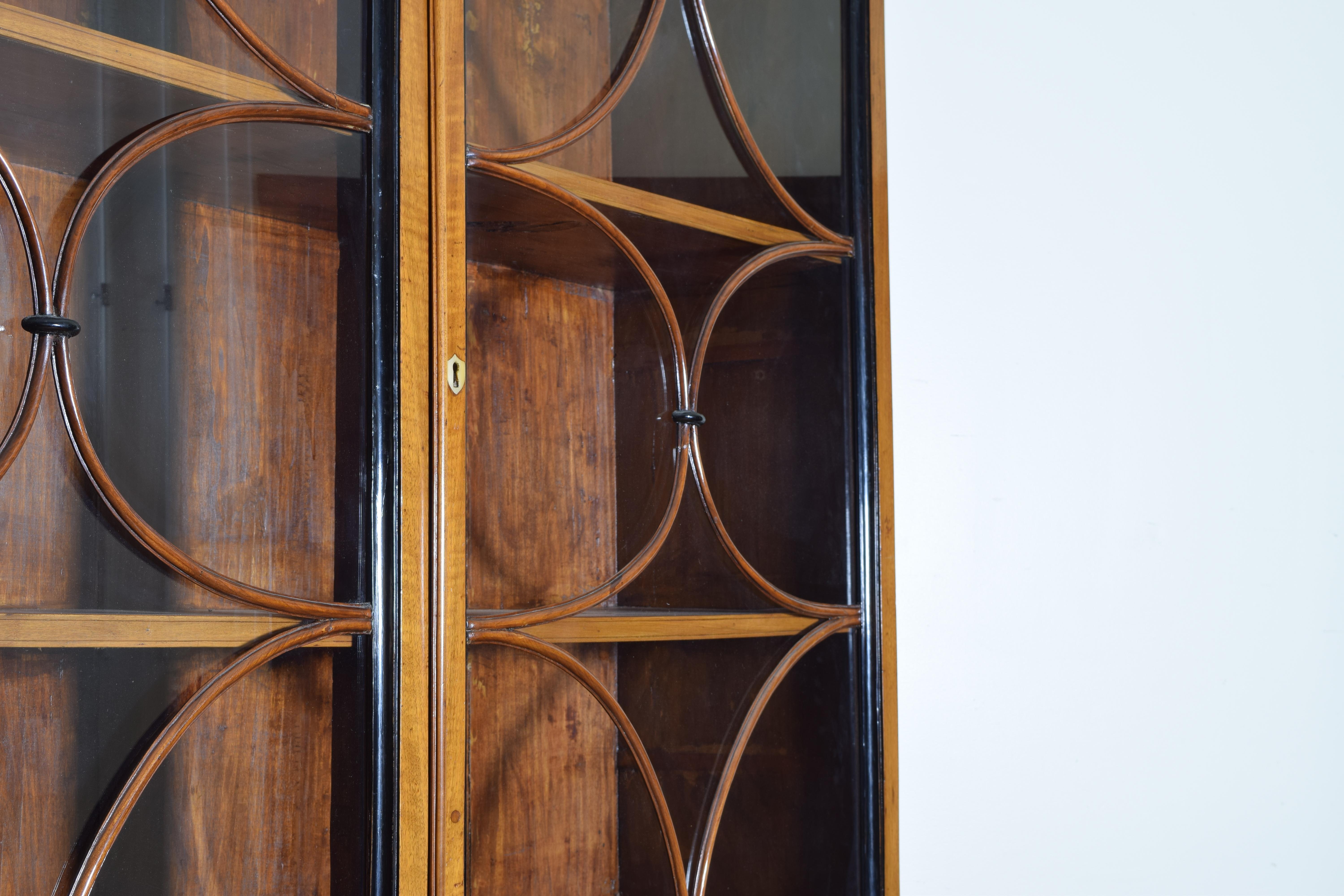 English George III Light Walnut and Ebonized Two-Piece Cabinet, Mid-18th Century 5