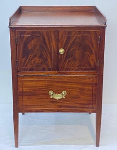 English George III Mahogany Bedside Cabinet Table, C. 1820