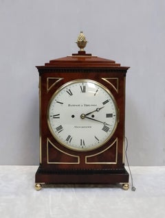 English George III Mahogany Bracket Clock by Hampson & Thelwell