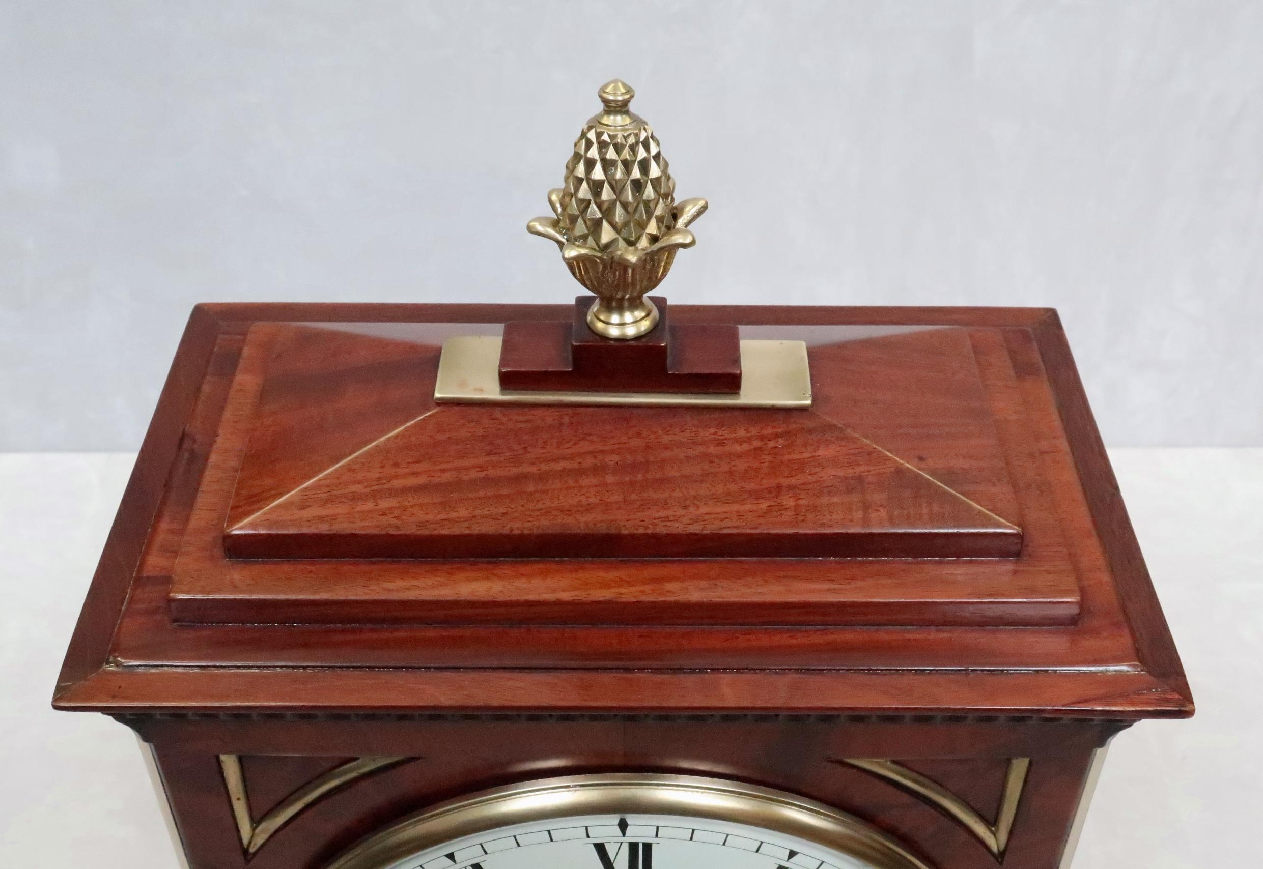 19th Century English George III Mahogany Bracket Clock by Hampson & Thelwell For Sale