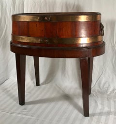 English George III Mahogany Brass Bound Cellarette on Stand