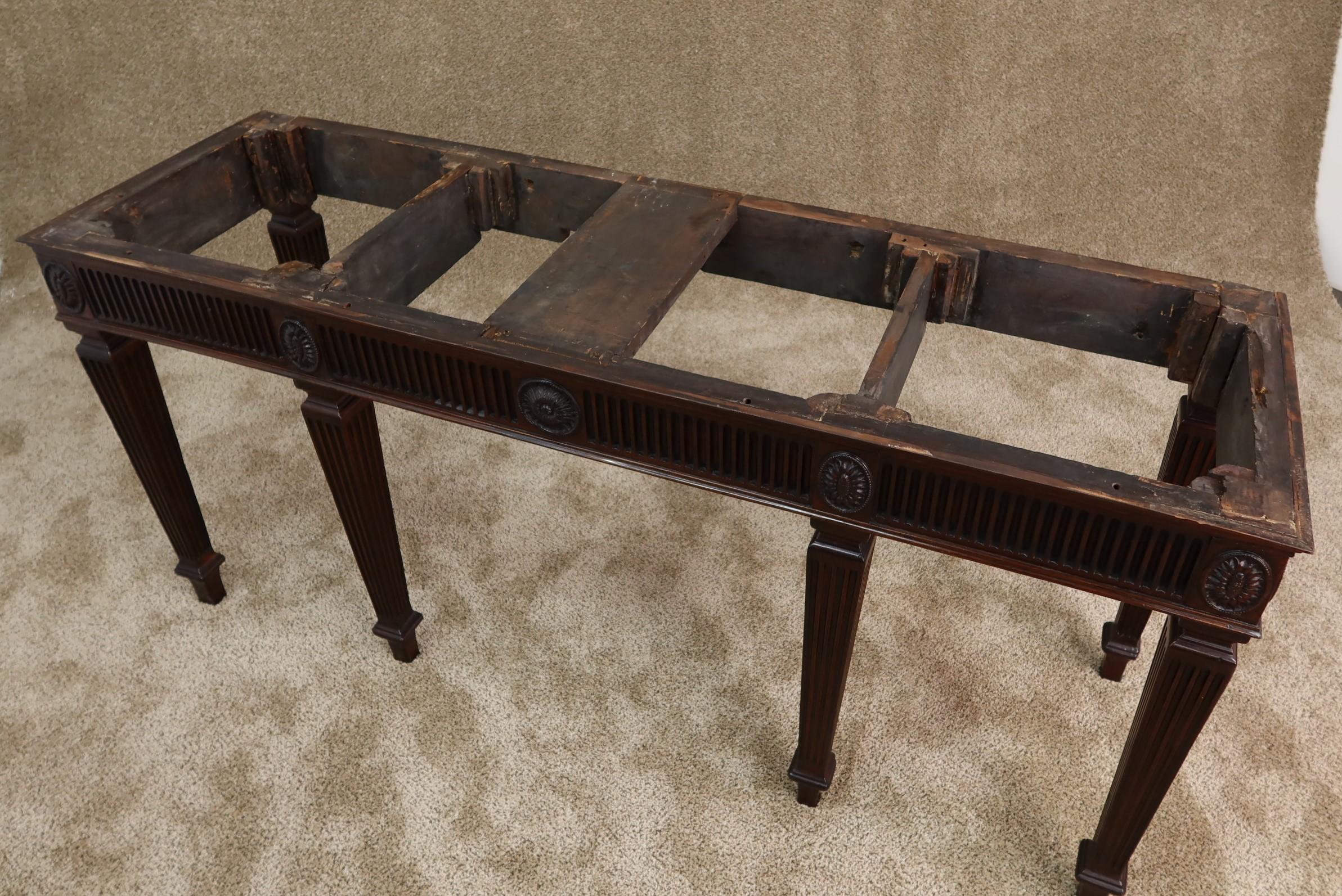 Granite English George III Mahogany Console with Stone Top, Base, circa 1780 For Sale